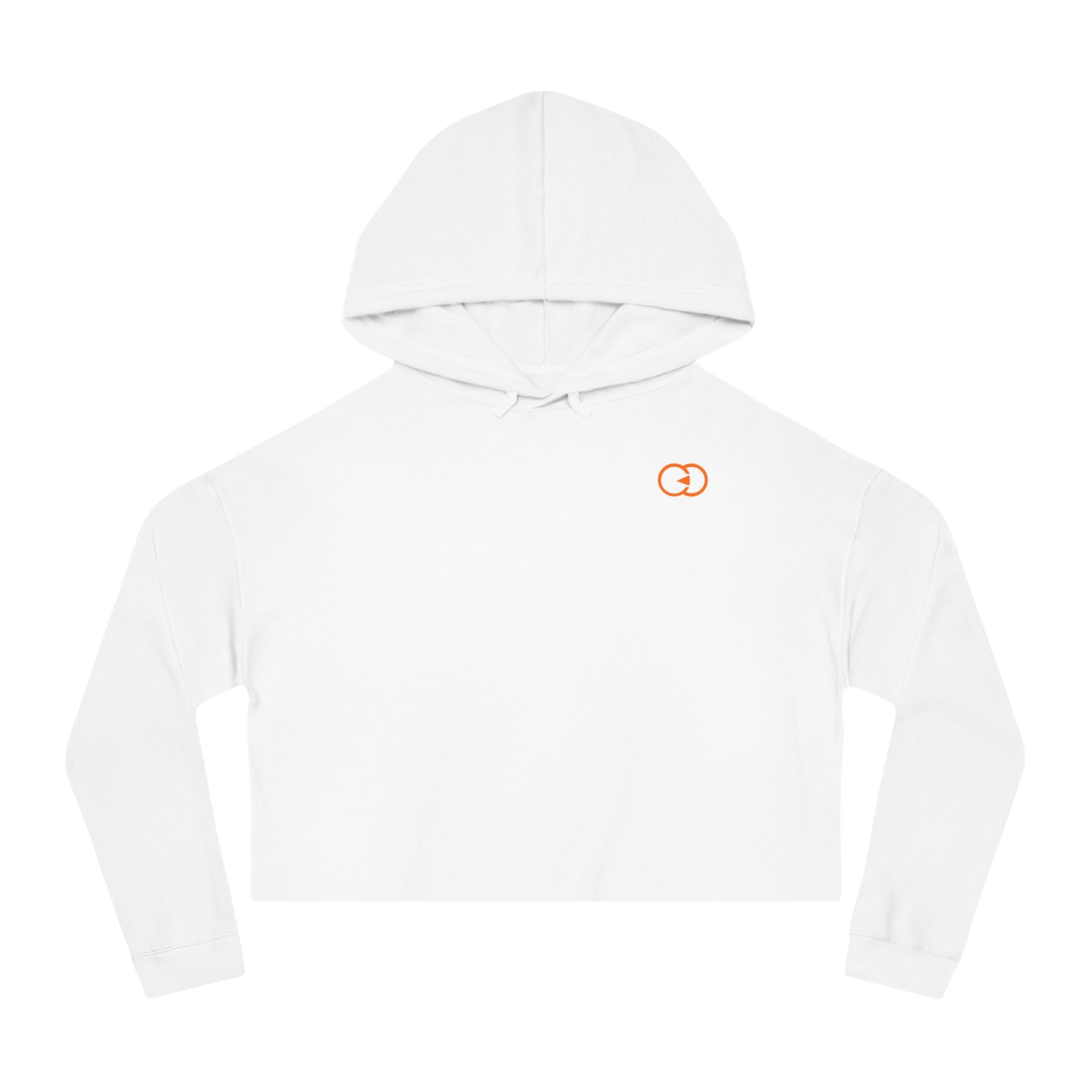Trendy Women's Cropped Hooded Sweatshirt - Casual Comfort with Stylish Orange Logo