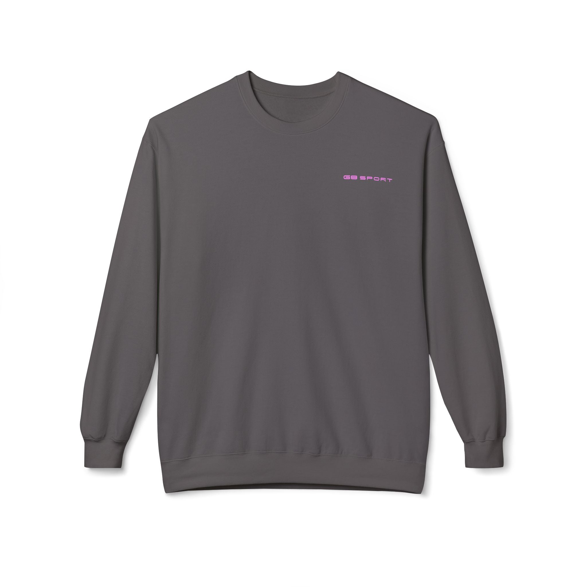 Minimalist White Unisex Fleece Crewneck Sweatshirt with Embroidery