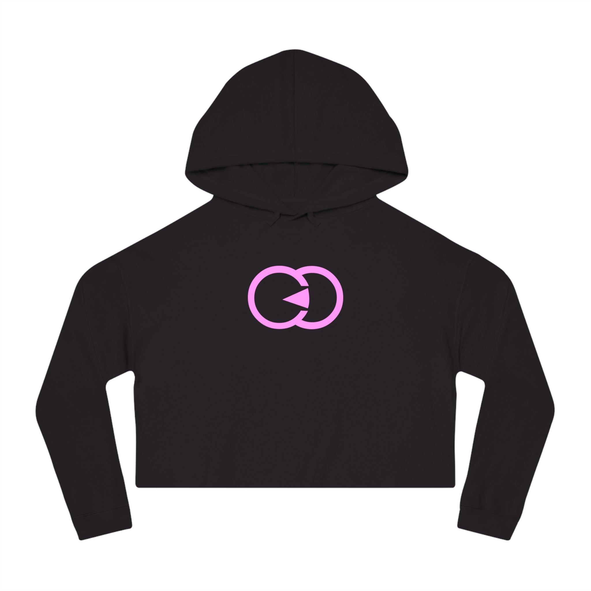 Women's Cropped Hoodie with Pink Loop Design - Stylish Casual Wear