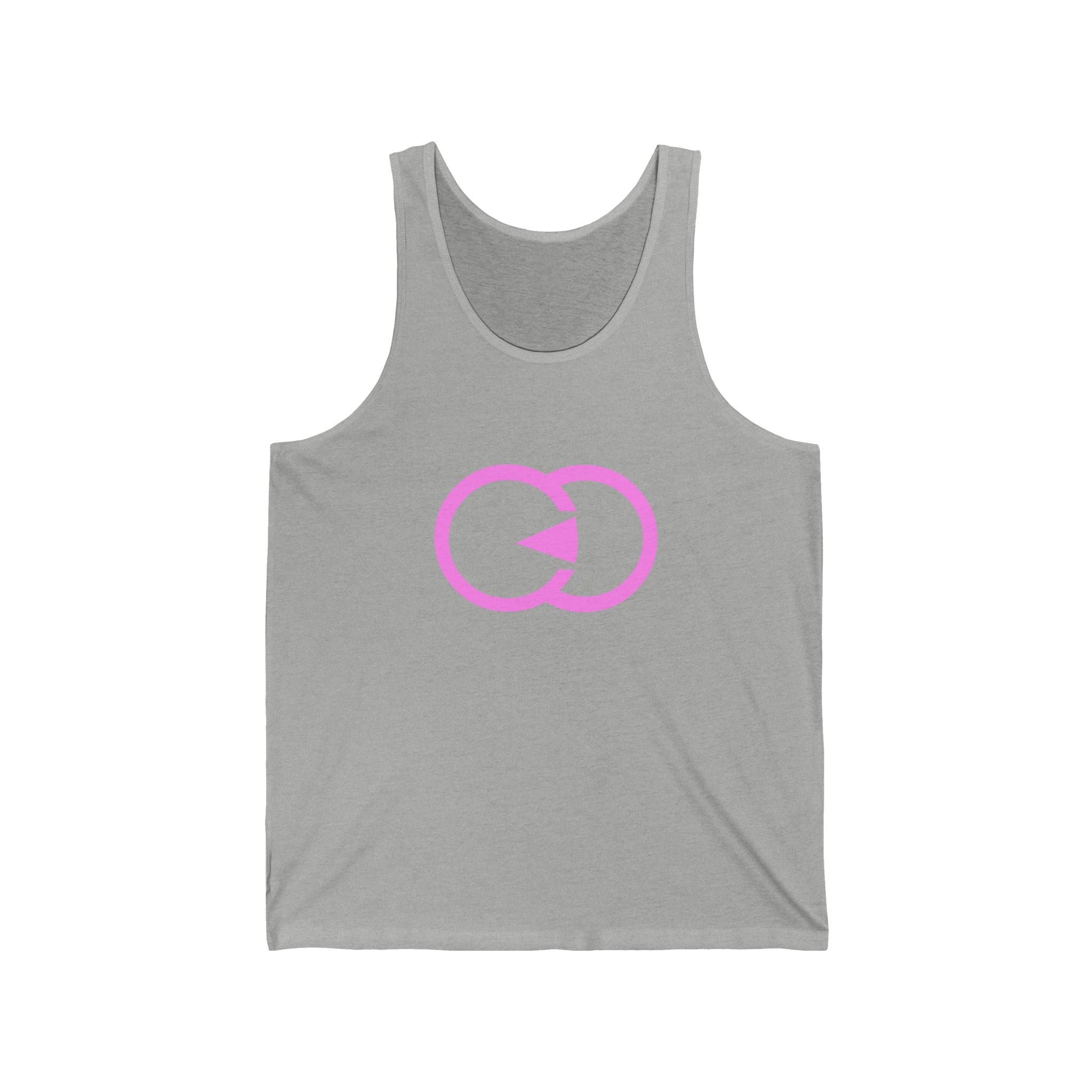 Fun Unisex Jersey Tank with Playful Pink Design - Casual Summer Essential