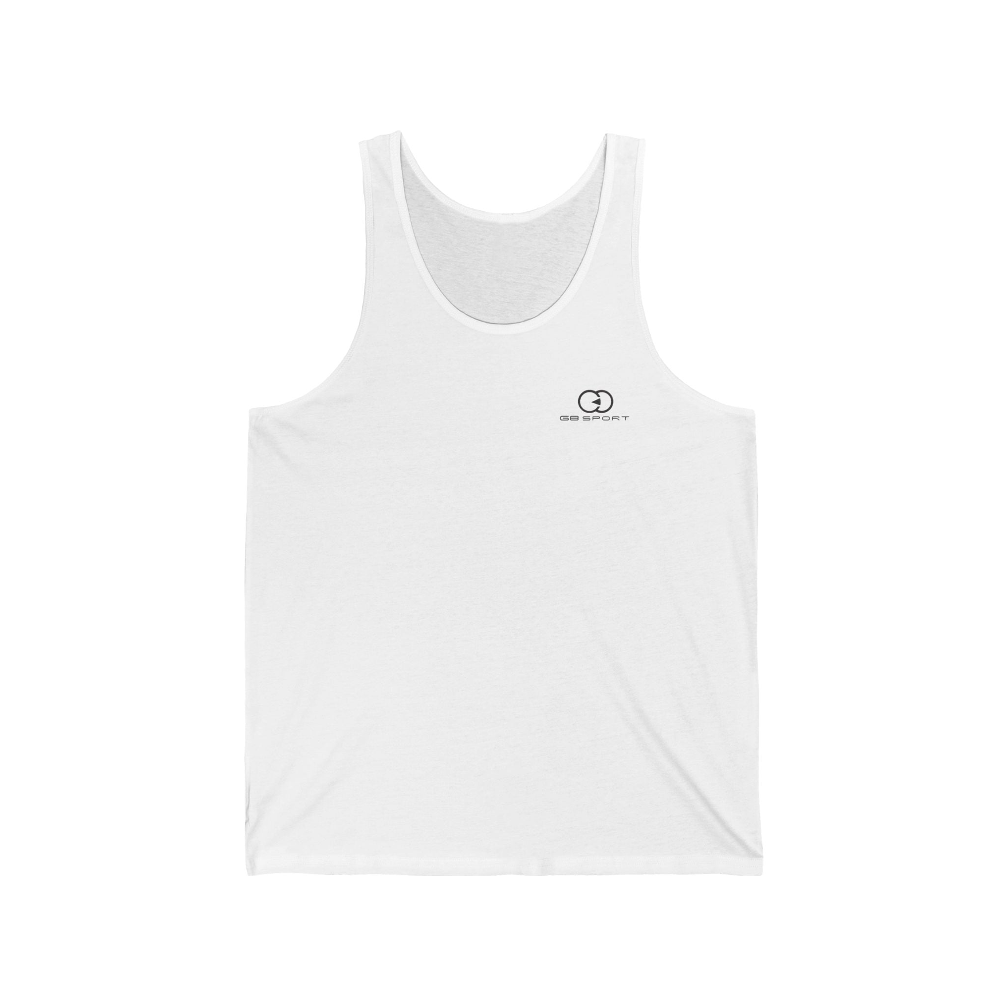 Minimalist Unisex Jersey Tank with Logo - Perfect for Casual Summer Days