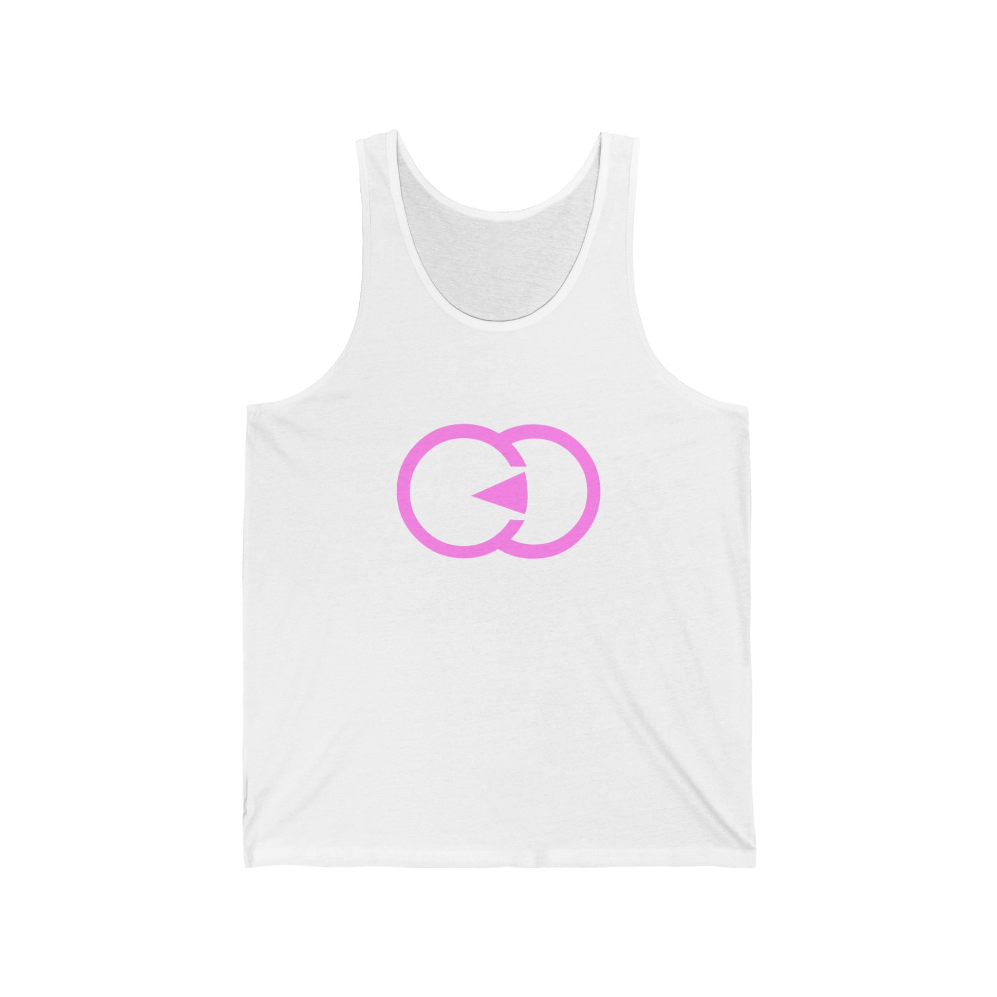 Fun Unisex Jersey Tank with Playful Pink Design - Casual Summer Essential