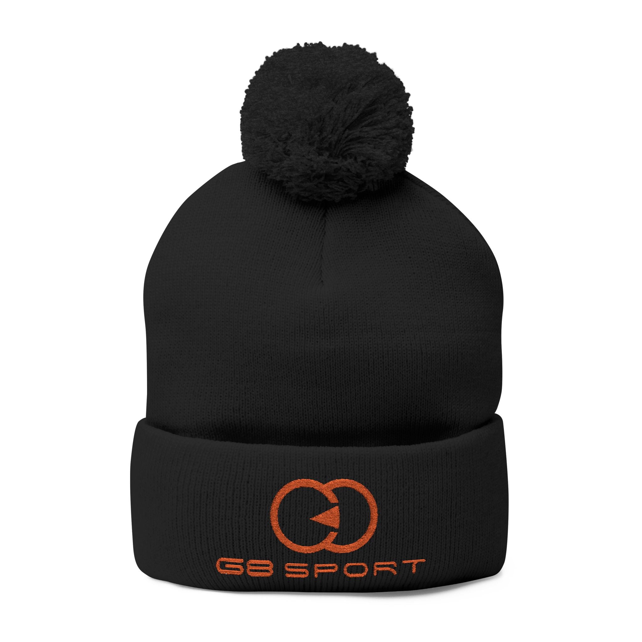 Cozy Pom-Pom Knit Cap with Embroidery - Stylish Winter Accessory for Sports Enthusiasts