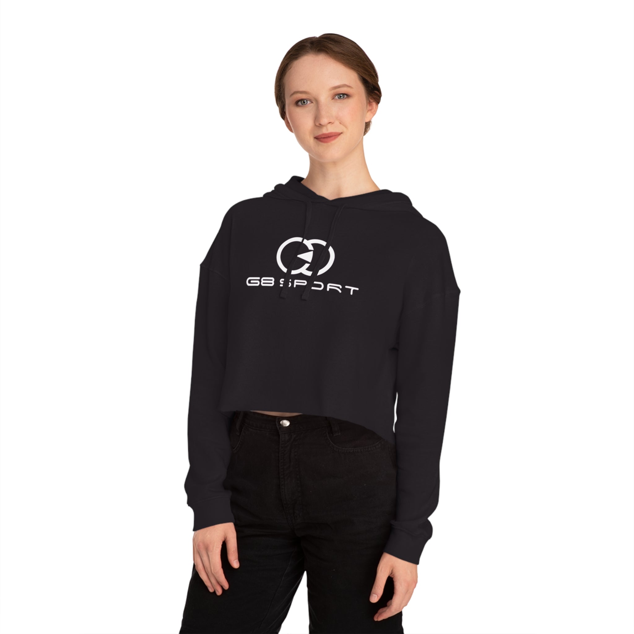 Chic Women’s Cropped Hoodie – G8 Sport Logo – Stylish Casual Wear