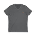 Minimalist Orange Link V-Neck Tee for Casual Wear