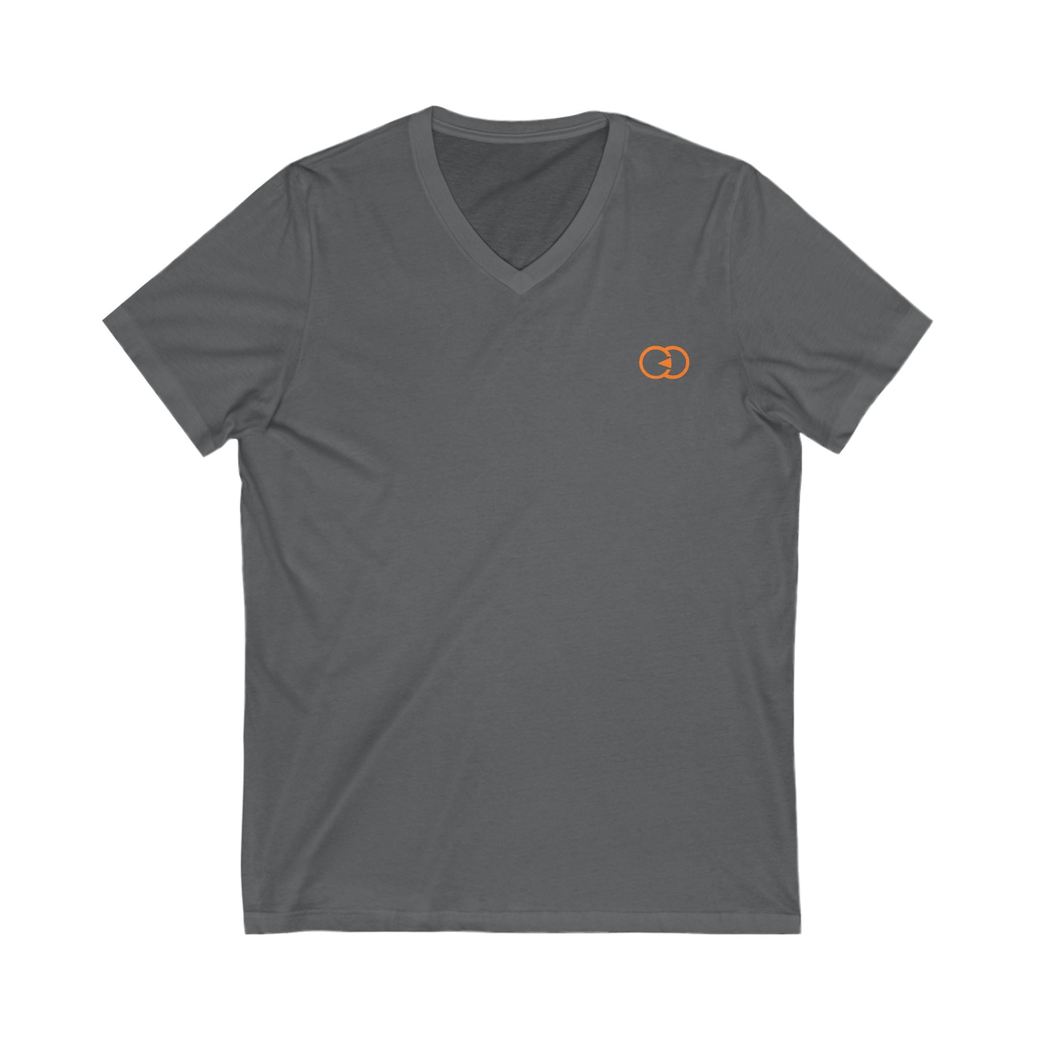 Minimalist Orange Link V-Neck Tee for Casual Wear