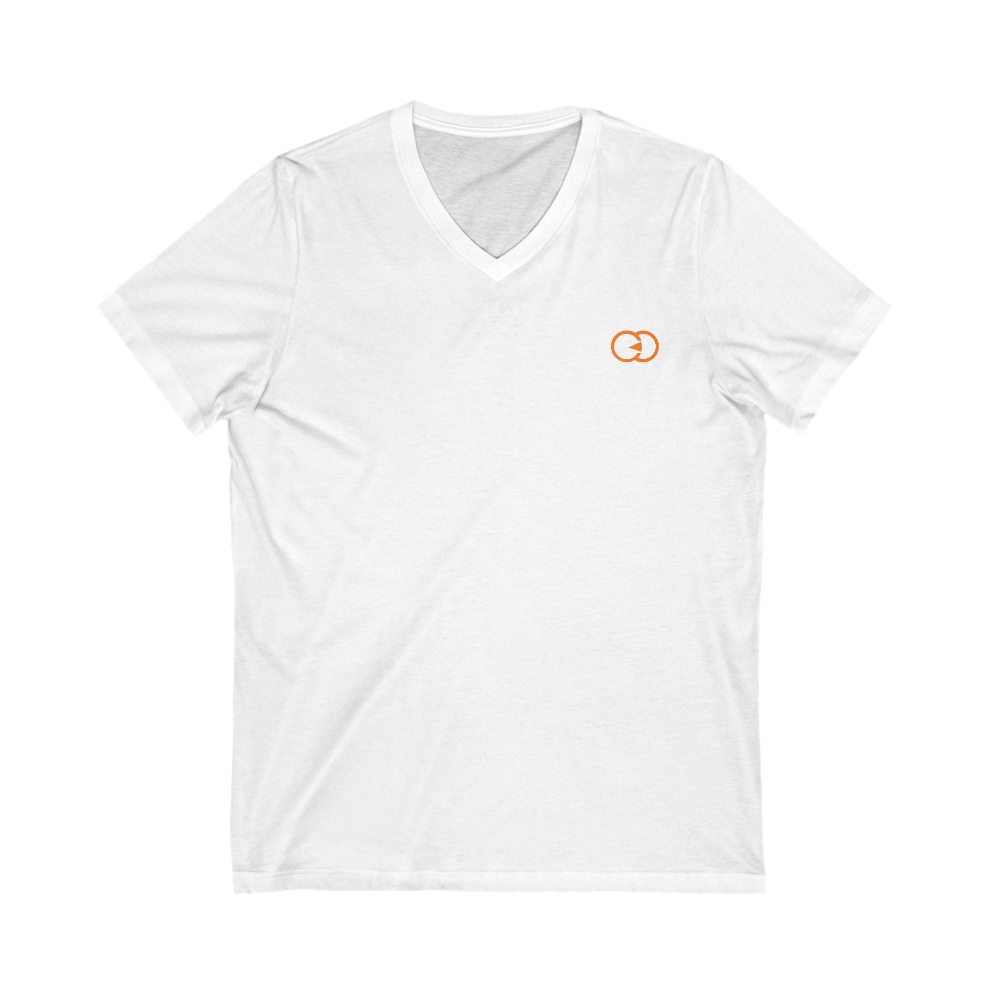 Minimalist Orange Link V-Neck Tee for Casual Wear