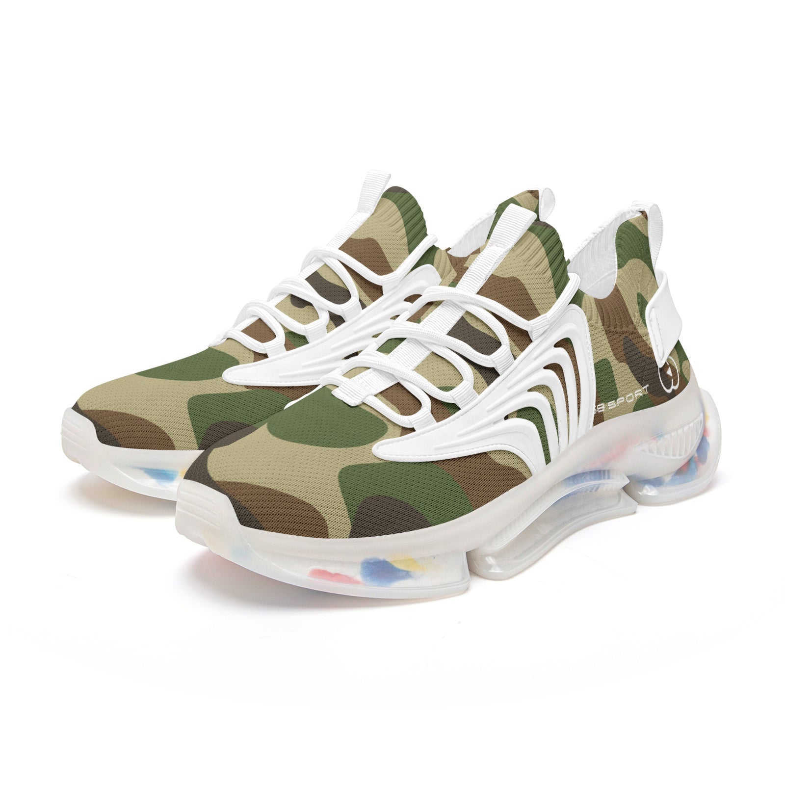 Sneakers for Work, Gym, and Casual Wear Camo Design Unisex Low Top Mesh Sneakers