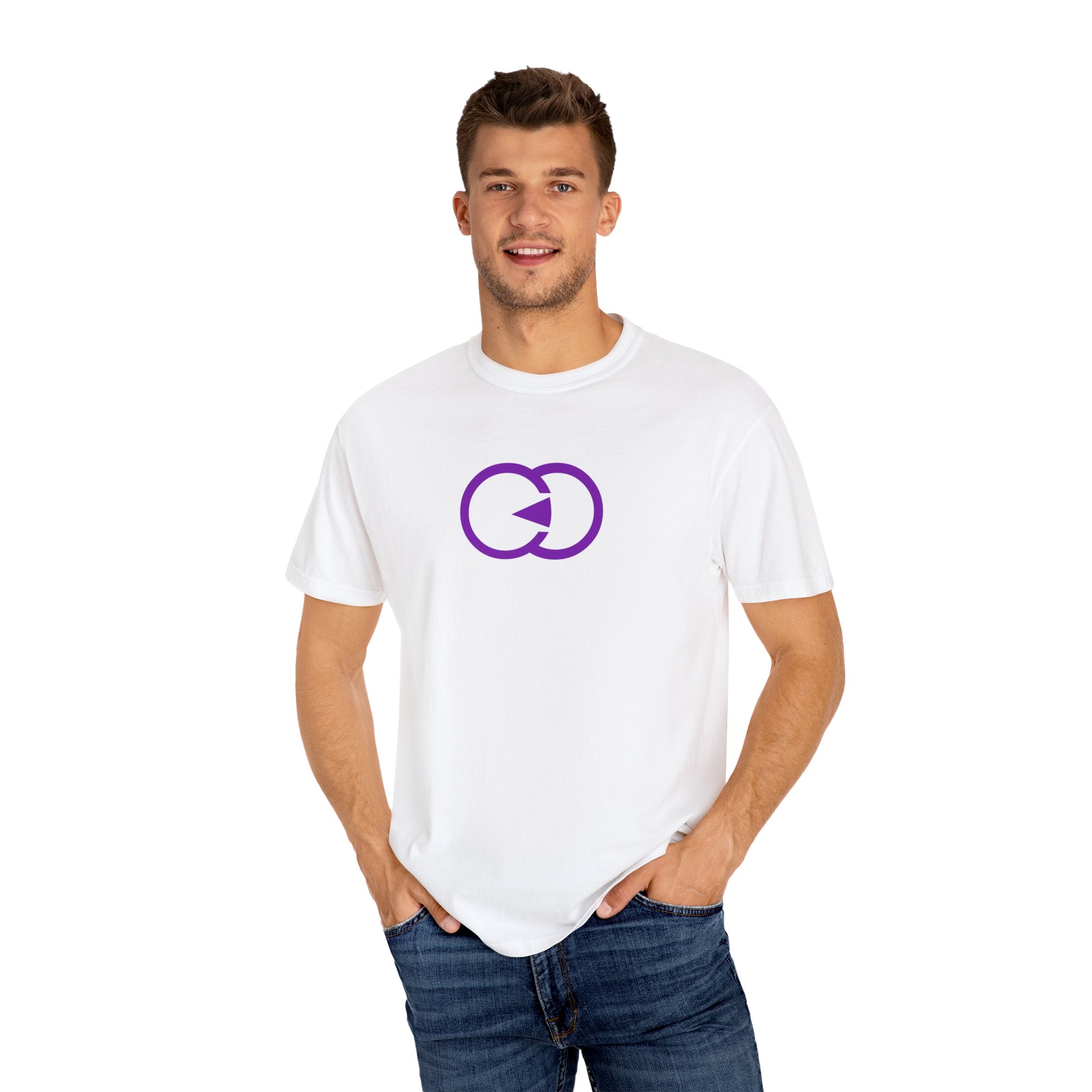 Unisex Garment-Dyed T-shirt - Minimalist Purple Graphic Tee for Casual Style