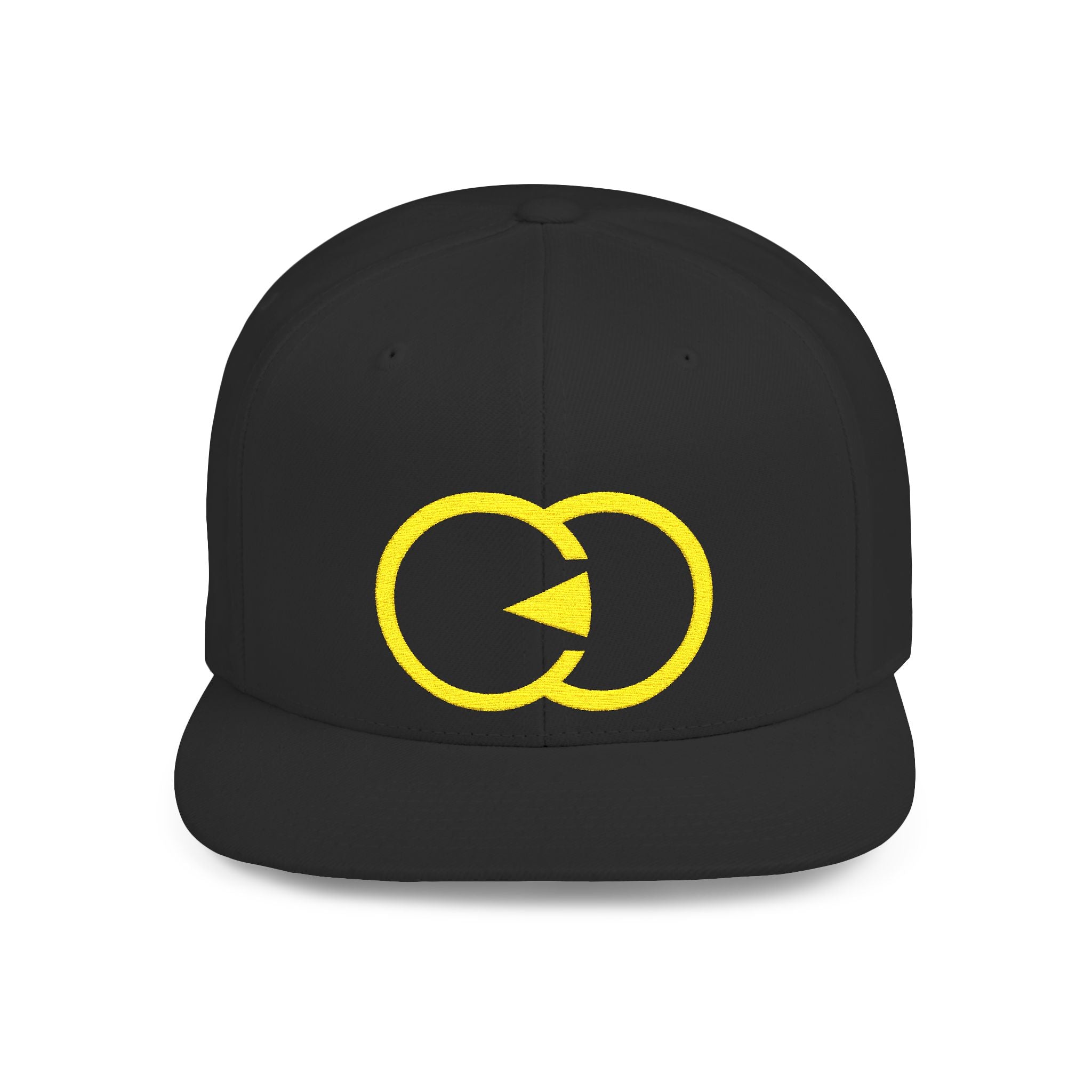 Vibrant Yellow Embroidered Flat Bill Snapback Hat - Stylish Urban Accessory