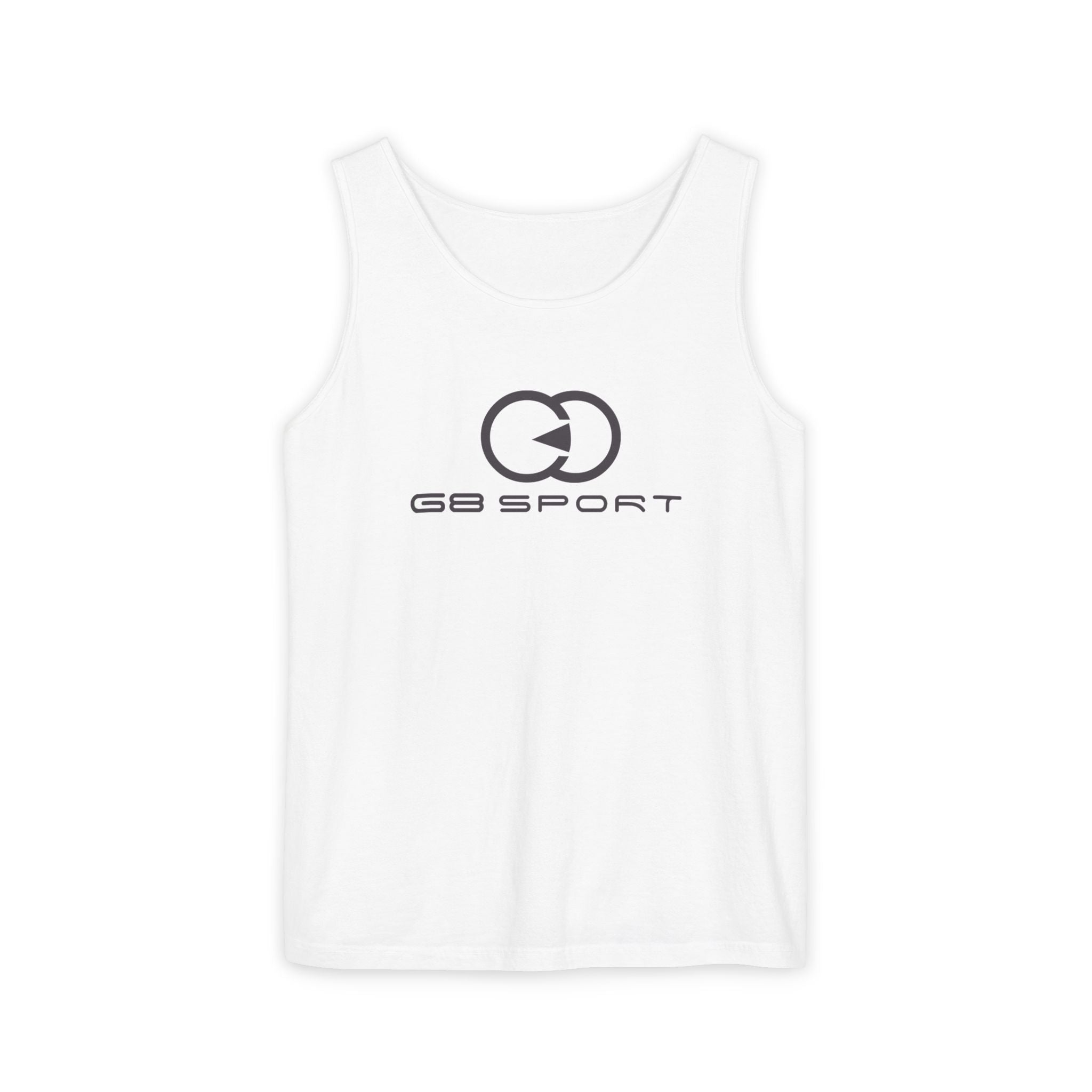 Stylish Unisex Garment-Dyed Tank Top | G8 Sport Logo | Perfect for Summer, Sports & Casual Wear