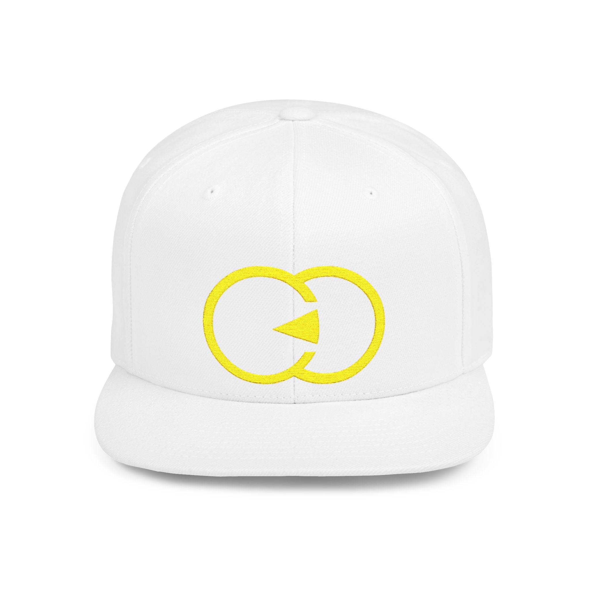 Vibrant Yellow Embroidered Flat Bill Snapback Hat - Stylish Urban Accessory