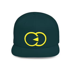 Vibrant Yellow Embroidered Flat Bill Snapback Hat - Stylish Urban Accessory - G8 Sport