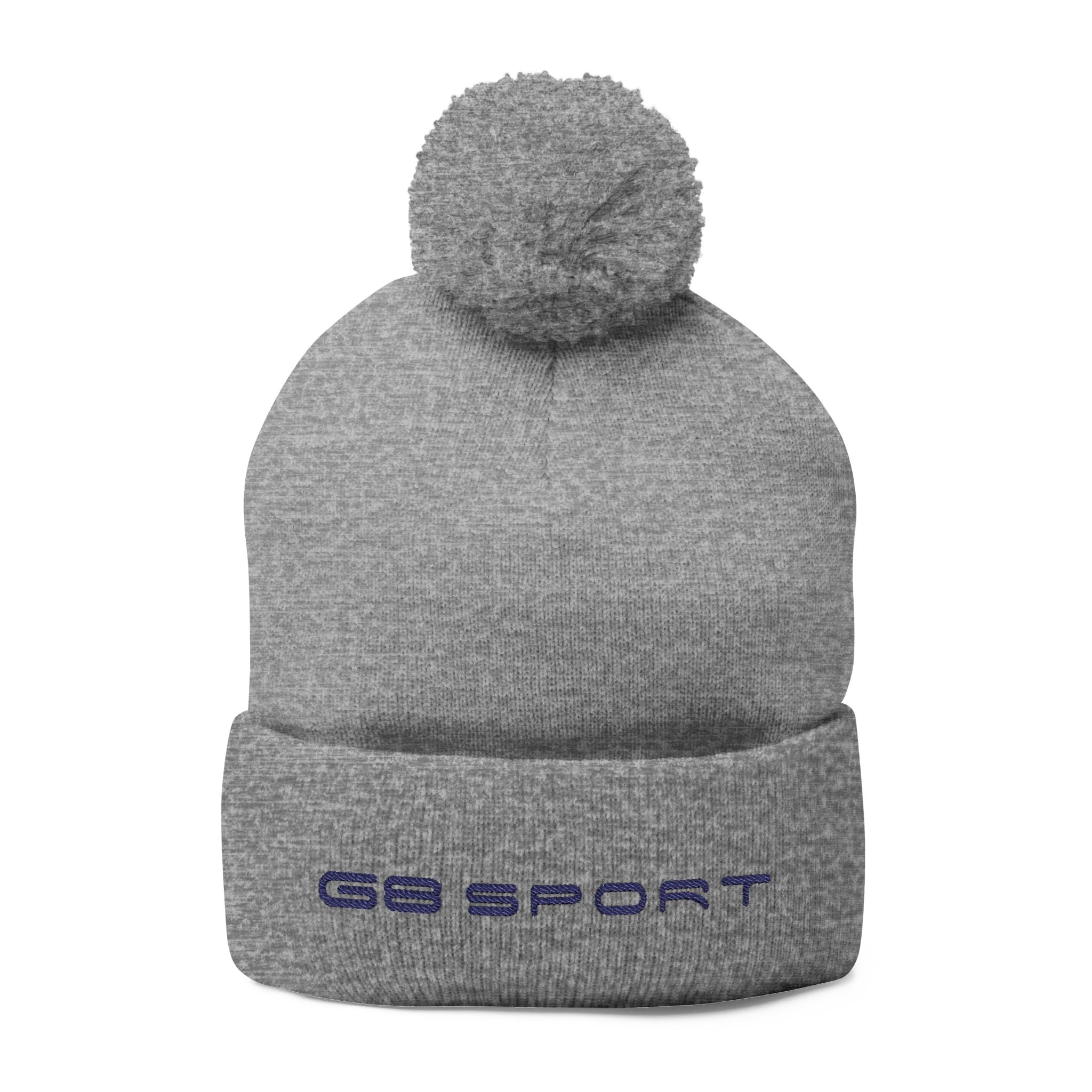 Cozy Pom-Pom Knit Cap with Embroidery - Perfect Winter Accessory