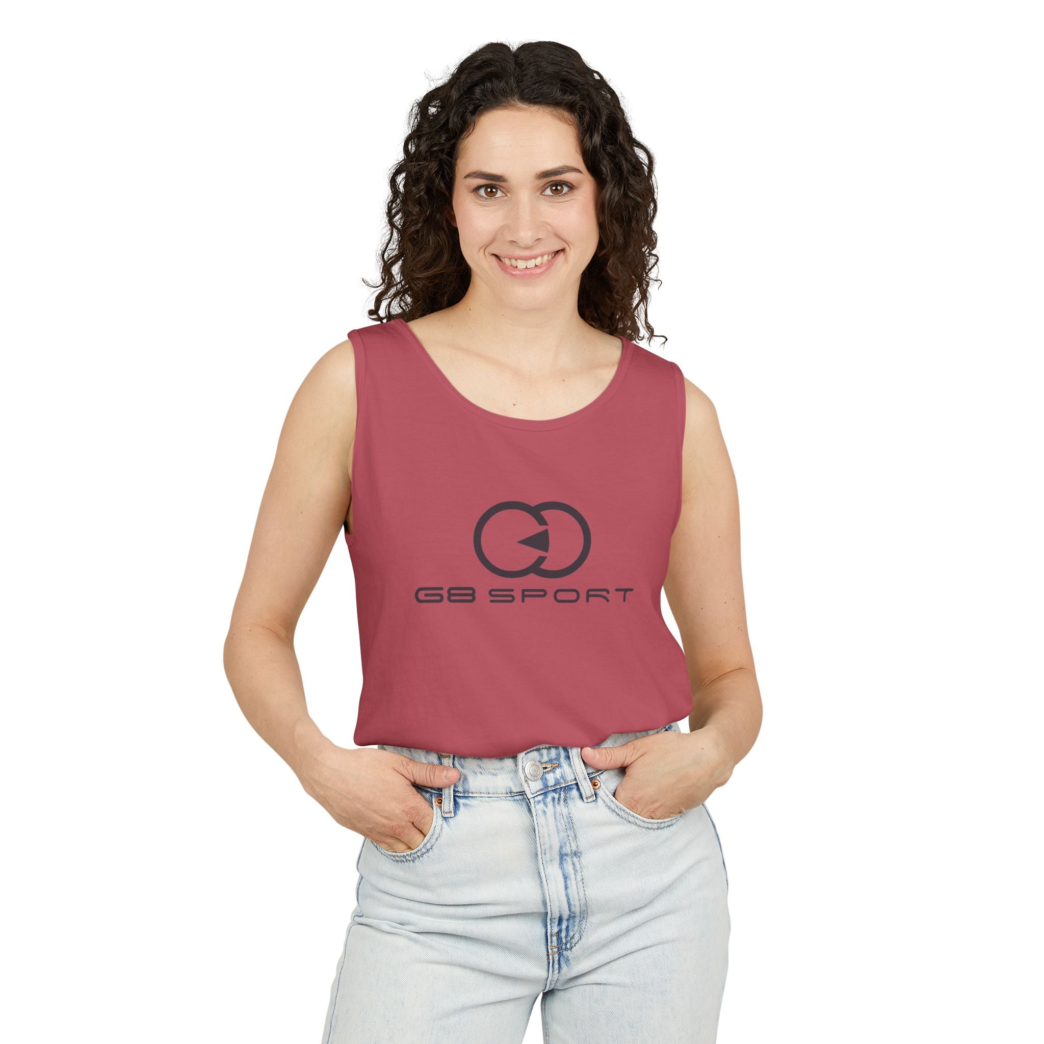 Stylish Unisex Garment-Dyed Tank Top | G8 Sport Logo | Perfect for Summer, Sports & Casual Wear