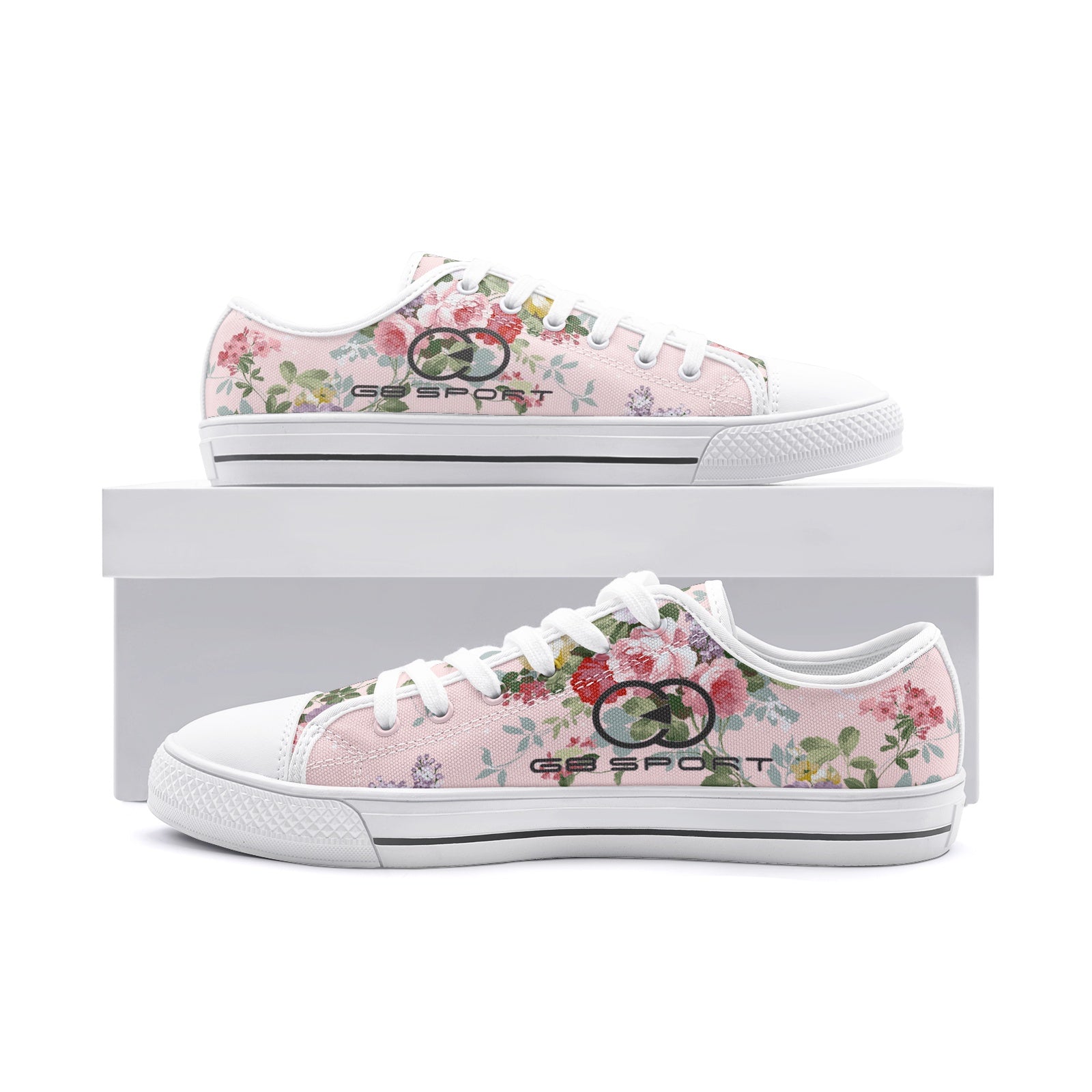 Where Craftsmanship Meets Modern florals Design Unisex Low Top Canvas Shoes