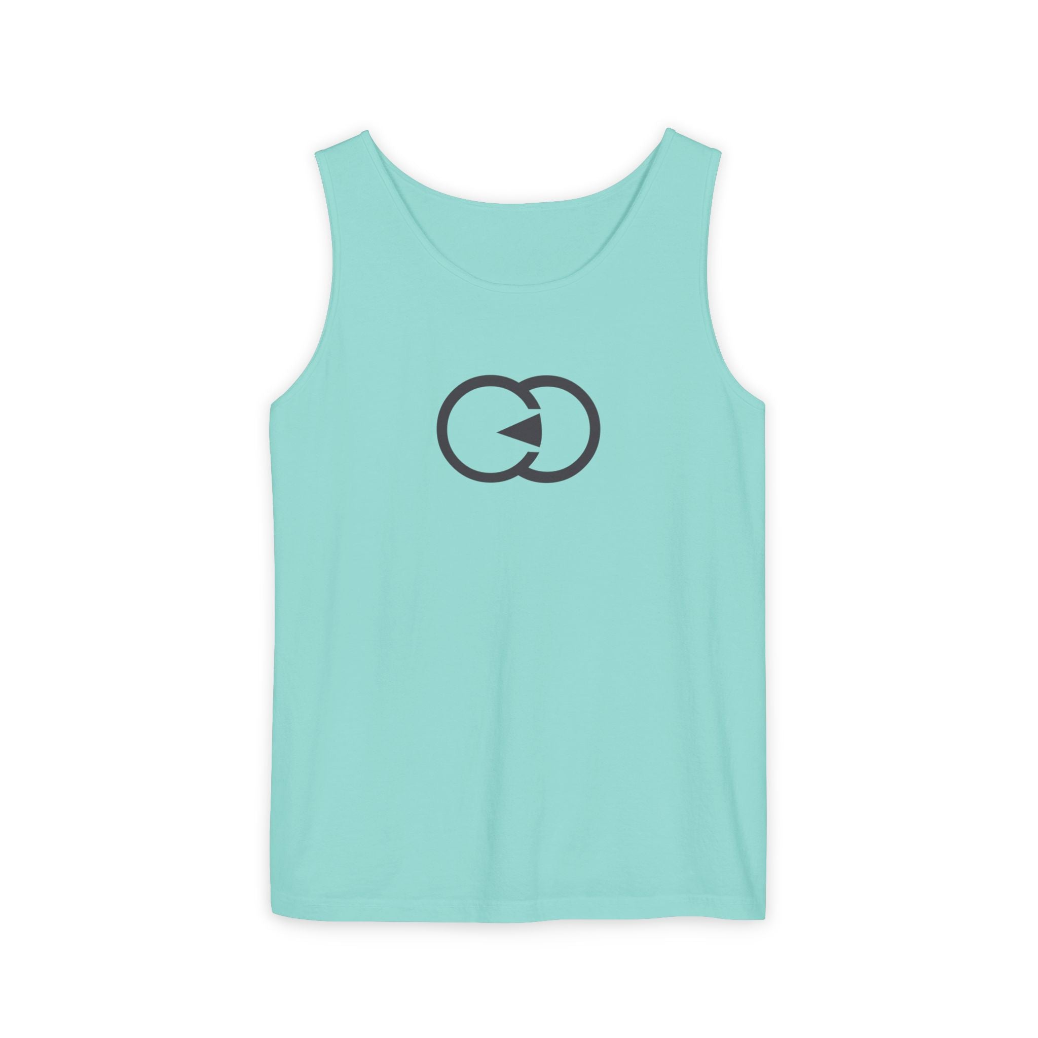 Trendy Unisex Garment-Dyed Tank Top with Minimalist Design