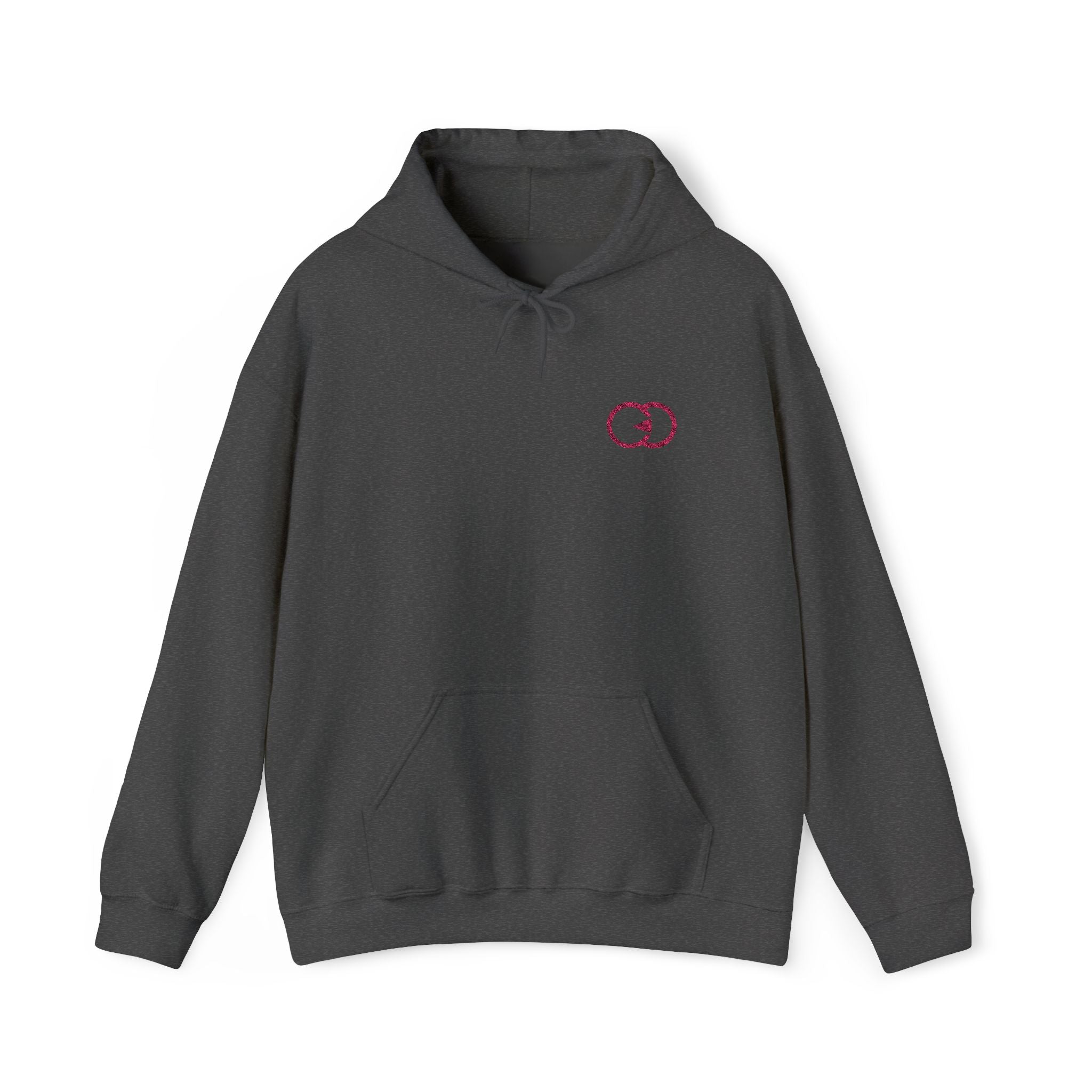 Cozy Unisex Hooded Sweatshirt with Minimalist Pink Design