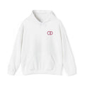 Cozy Unisex Hooded Sweatshirt with Minimalist Pink Design