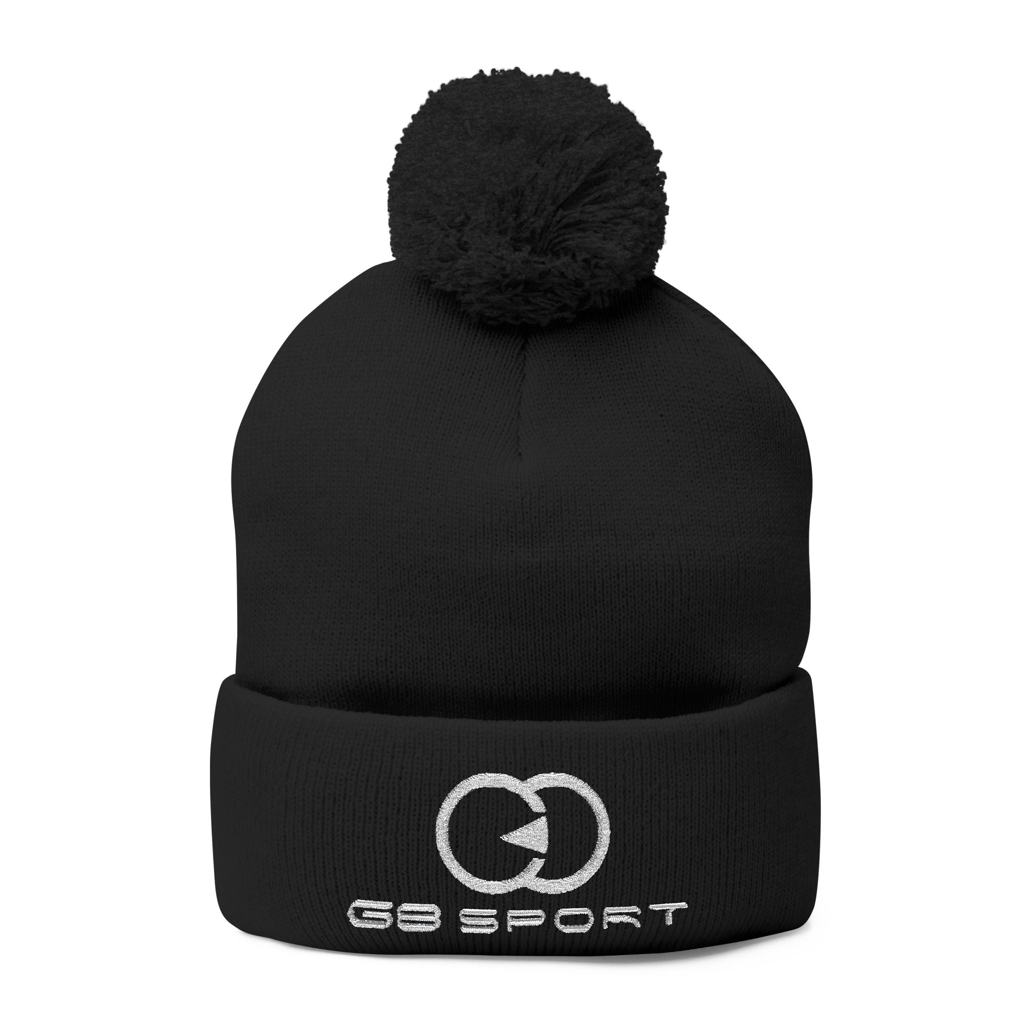 Cozy Pom-Pom Knit Cap with Embroidery - Perfect Winter Hat for Men and Women