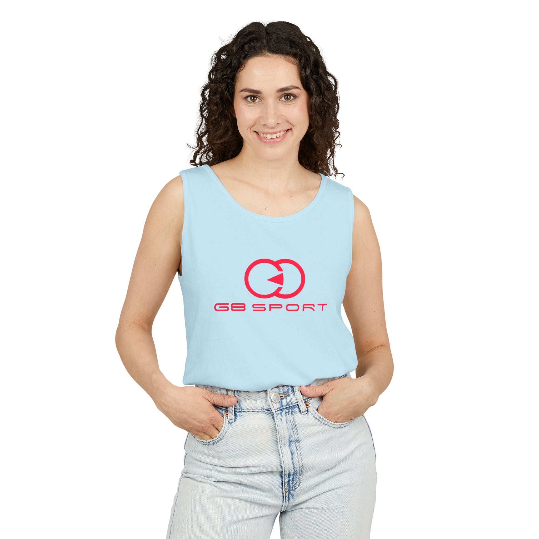 Unisex Garment-Dyed Tank Top - G8 Sport Logo Design for Active Lifestyle