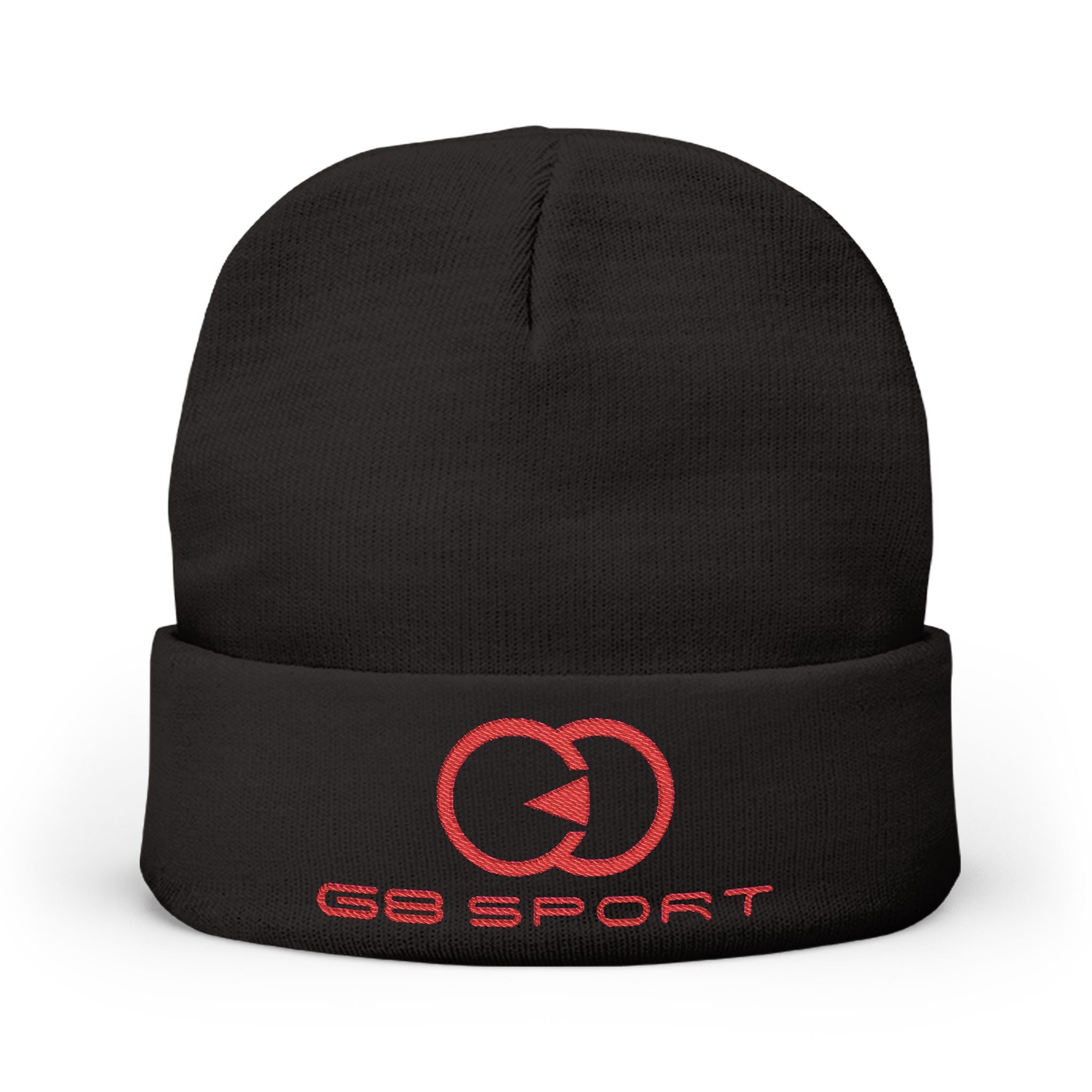 Embroidered Knit Beanie - 68 Sport Logo - Stylish Winter Accessory