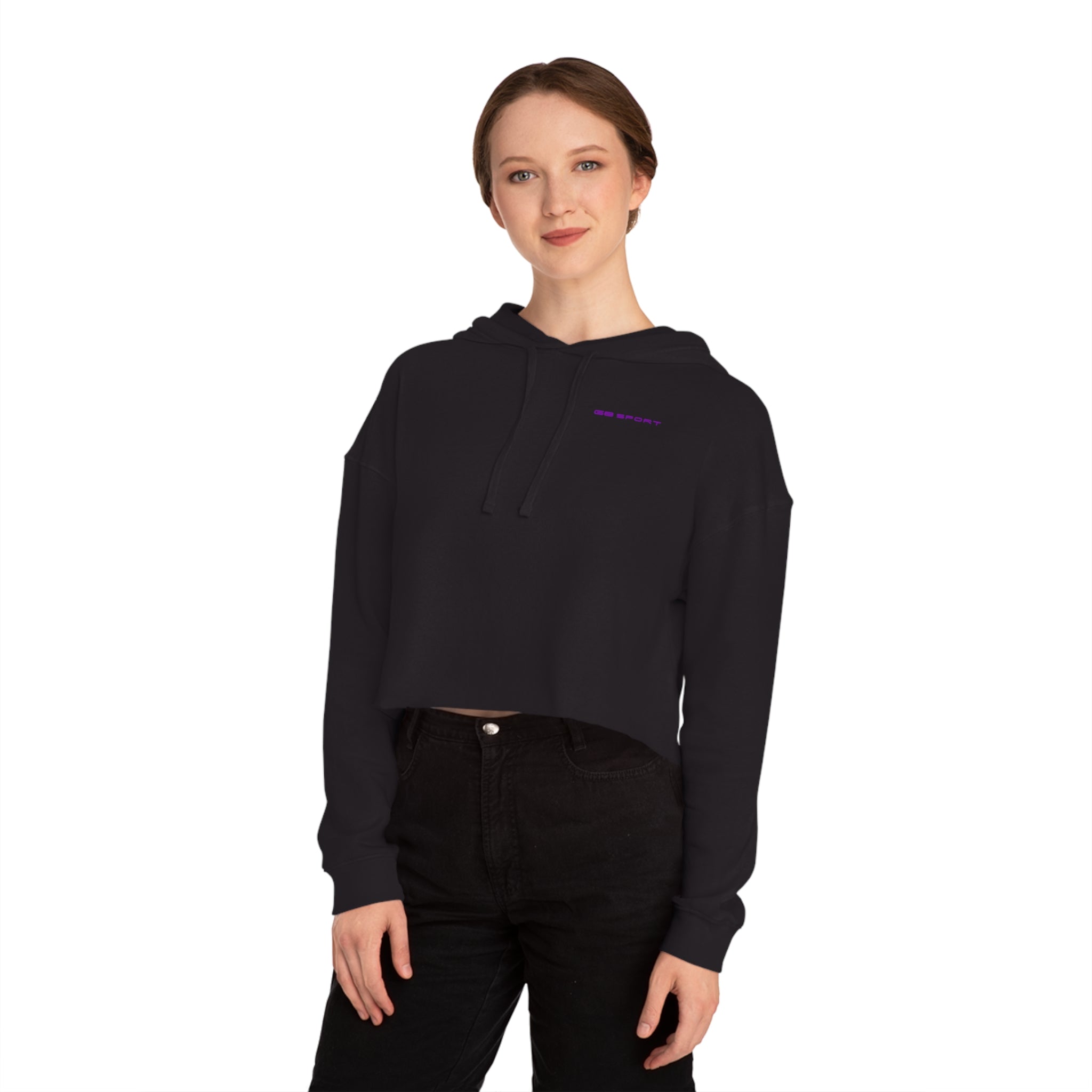 Women’s Cropped Hoodie Sweatshirt - Casual Sporty Style for Everyday Wear