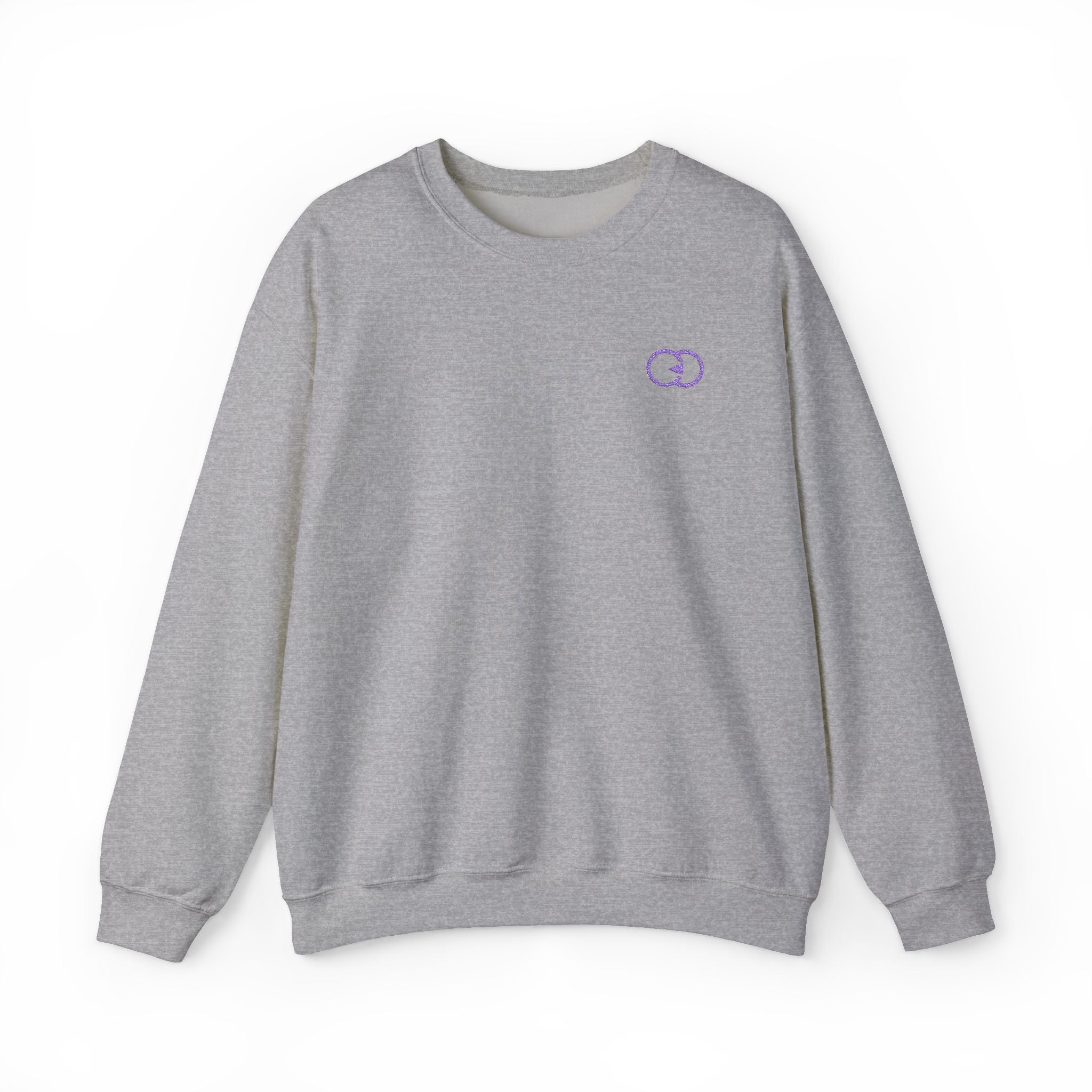 Minimalist Unisex Crewneck Sweatshirt - Purple Emblem