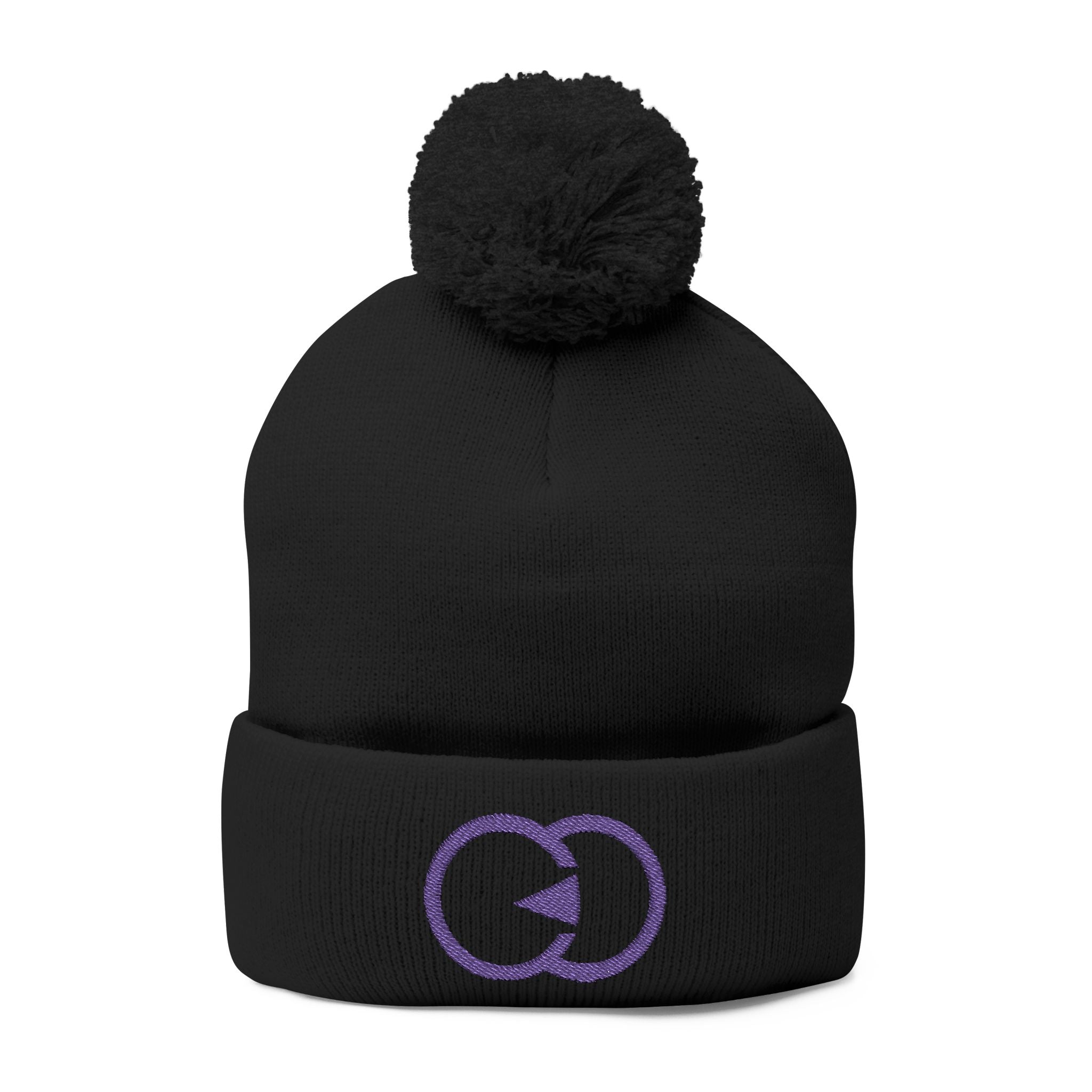 Cozy Pom-Pom Knit Cap with Custom Embroidery