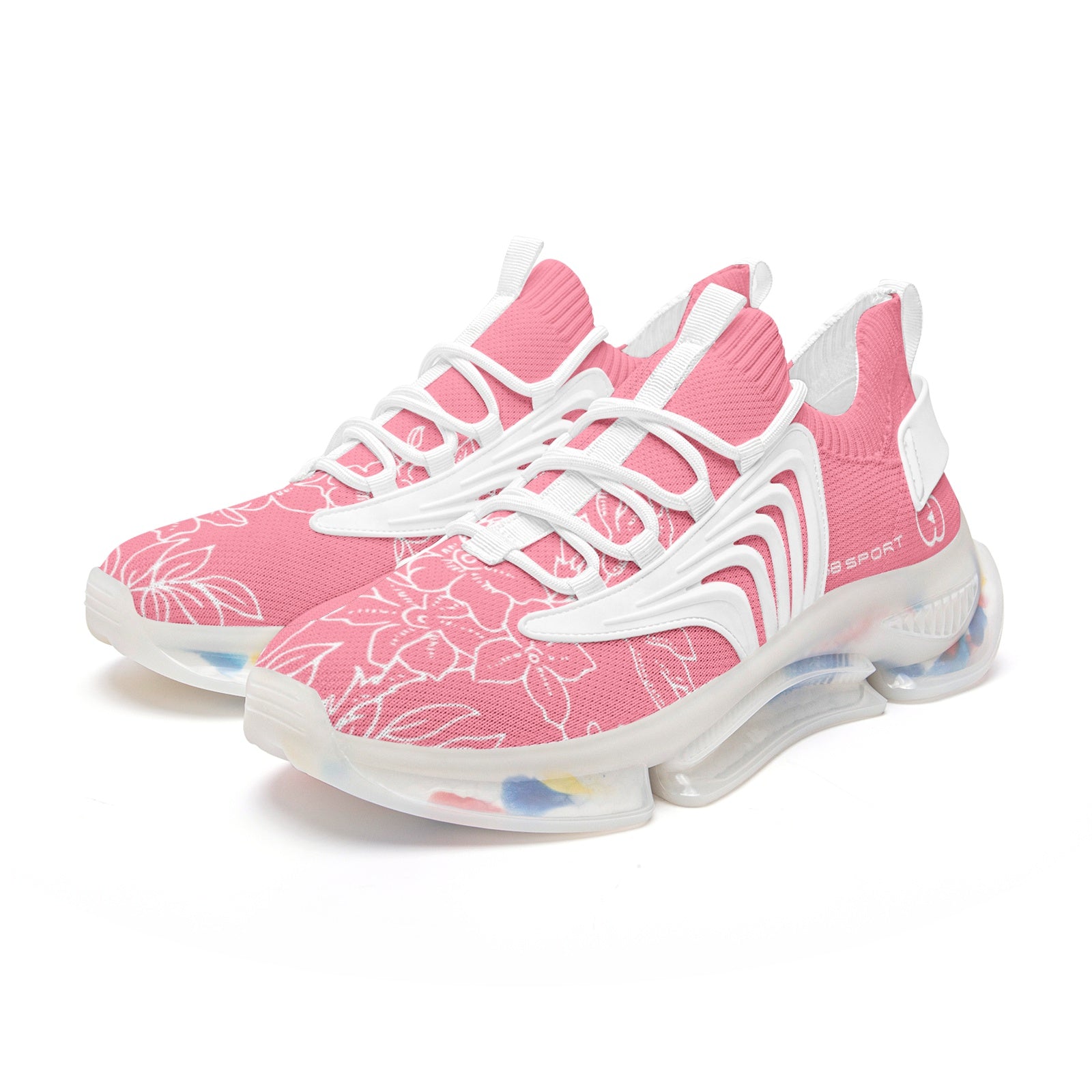Shoes That Speak Universal Style Pink Floral Unisex Low Top Mesh Sneakers