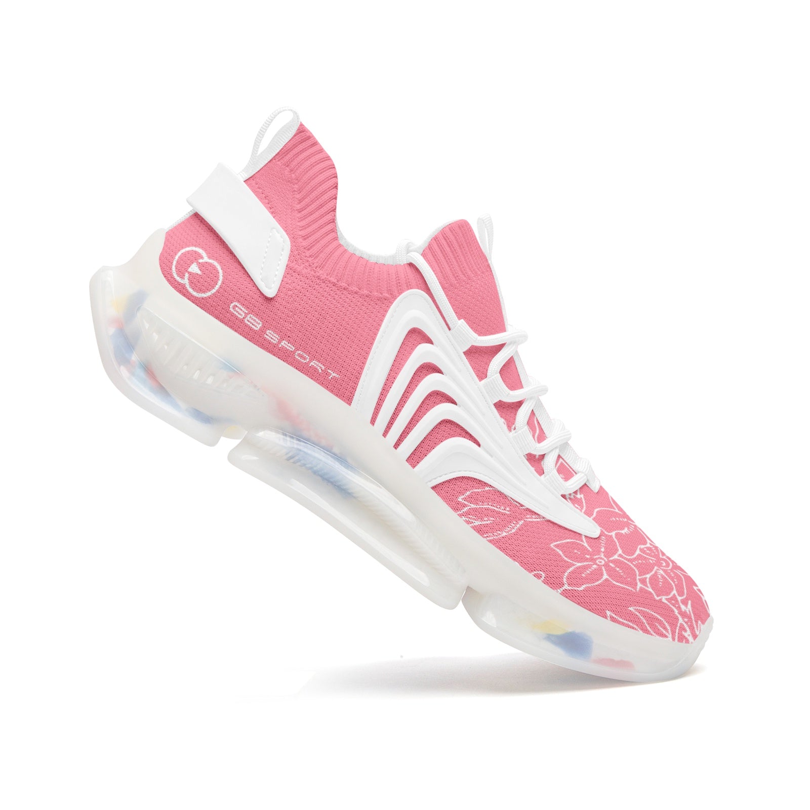 Shoes That Speak Universal Style Pink Floral Unisex Low Top Mesh Sneakers