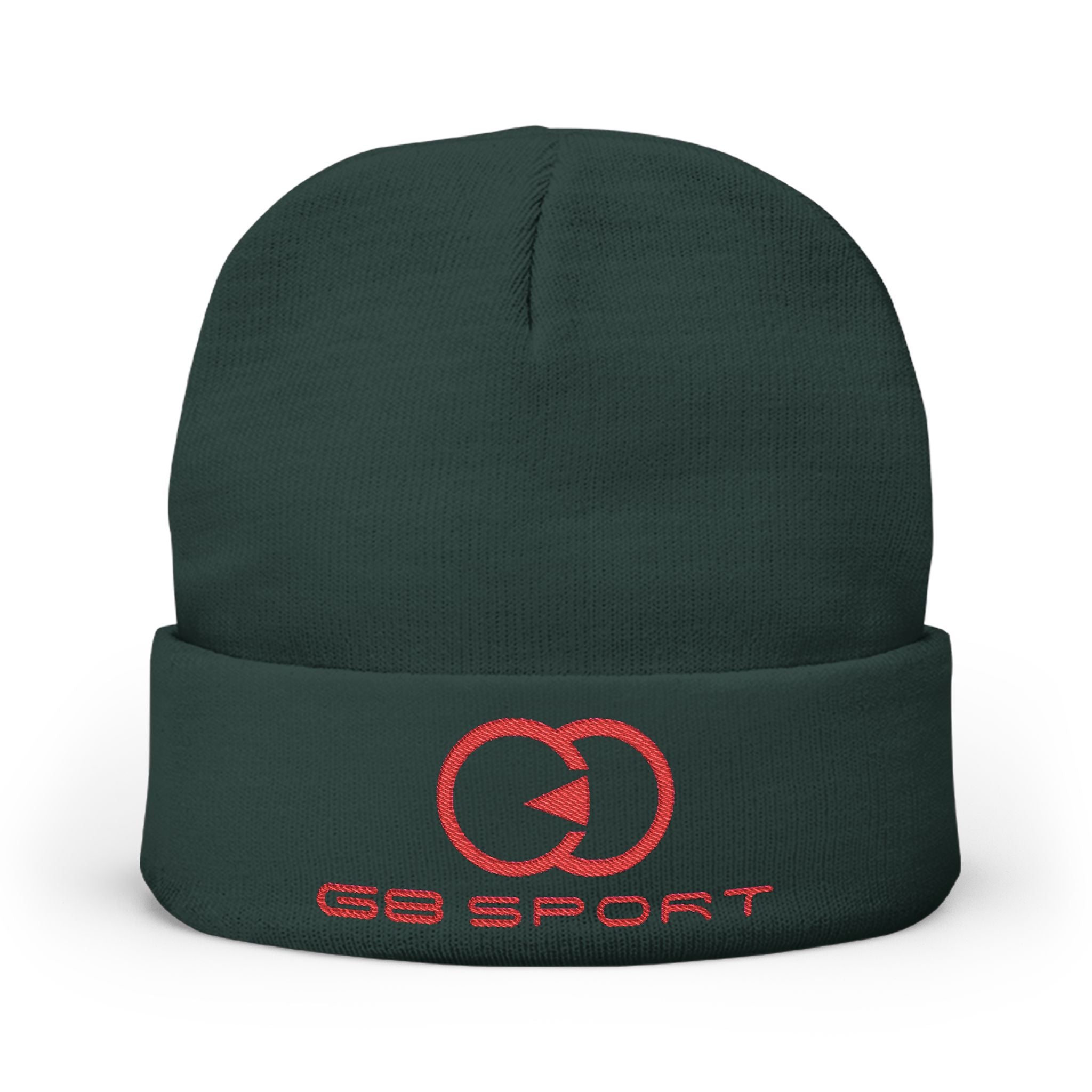 Embroidered Knit Beanie - 68 Sport Logo - Stylish Winter Accessory