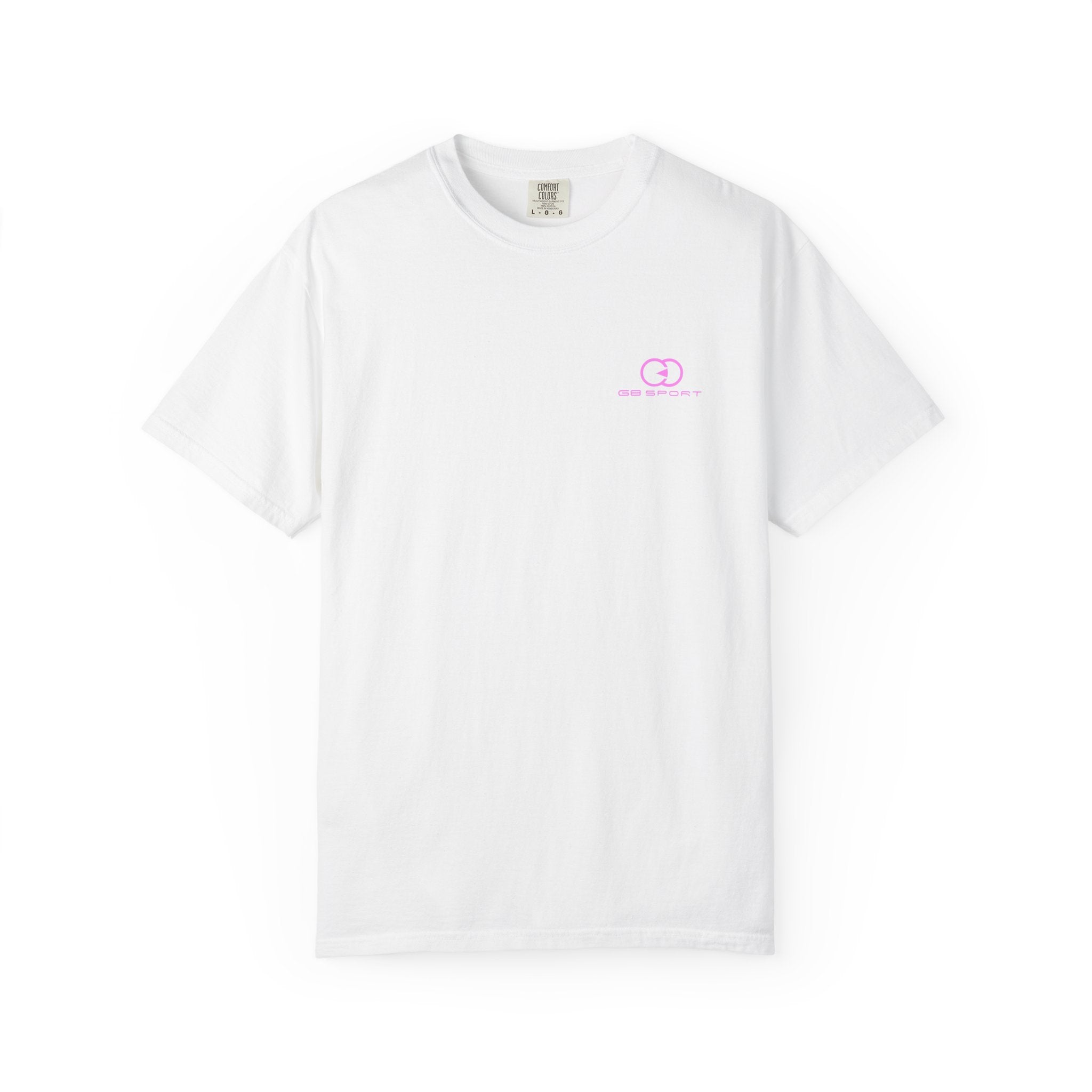 Unisex Garment-Dyed T-Shirt with Pink Logo - Casual Summer Essential