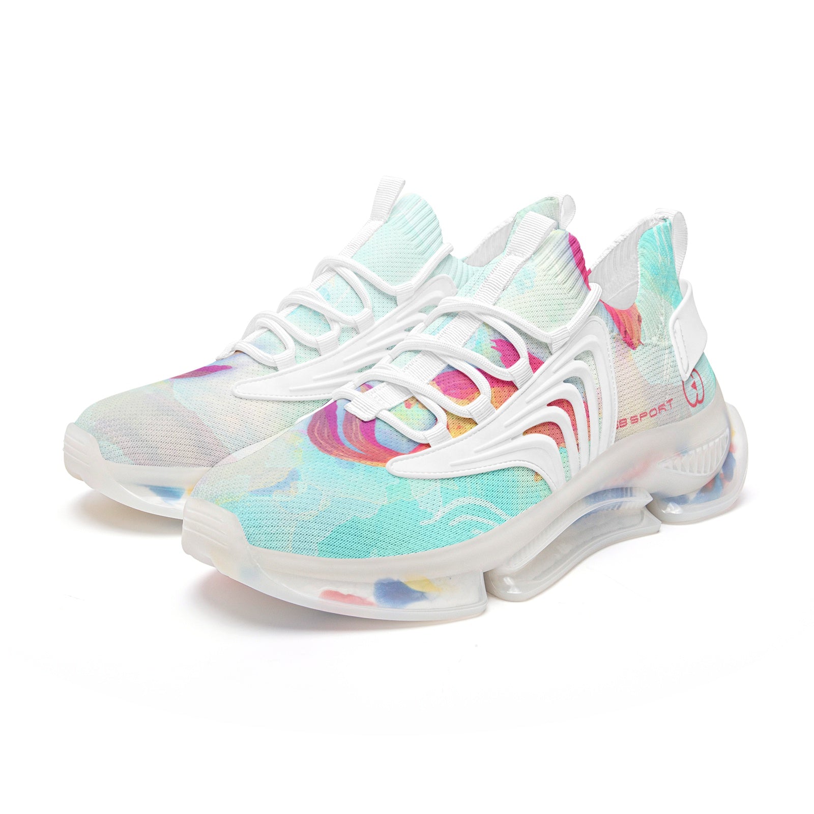 Pink Fish designs for ultimate fashion Unisex Low Top Mesh Sneakers