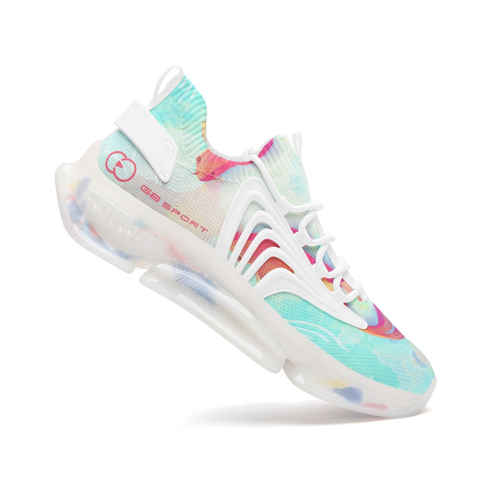 Pink Fish designs for ultimate fashion Unisex Low Top Mesh Sneakers