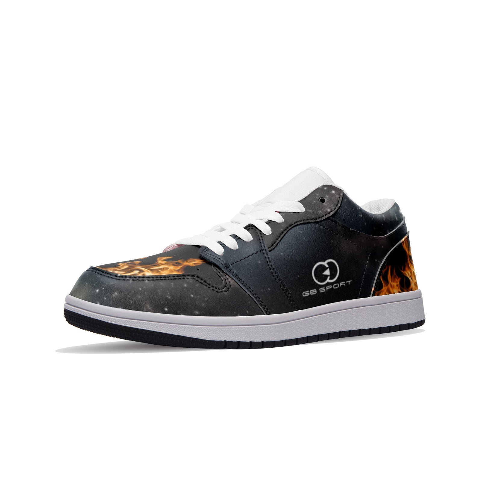 Stary Night Firewall Design for Unisex Low Top Leather Sneakers