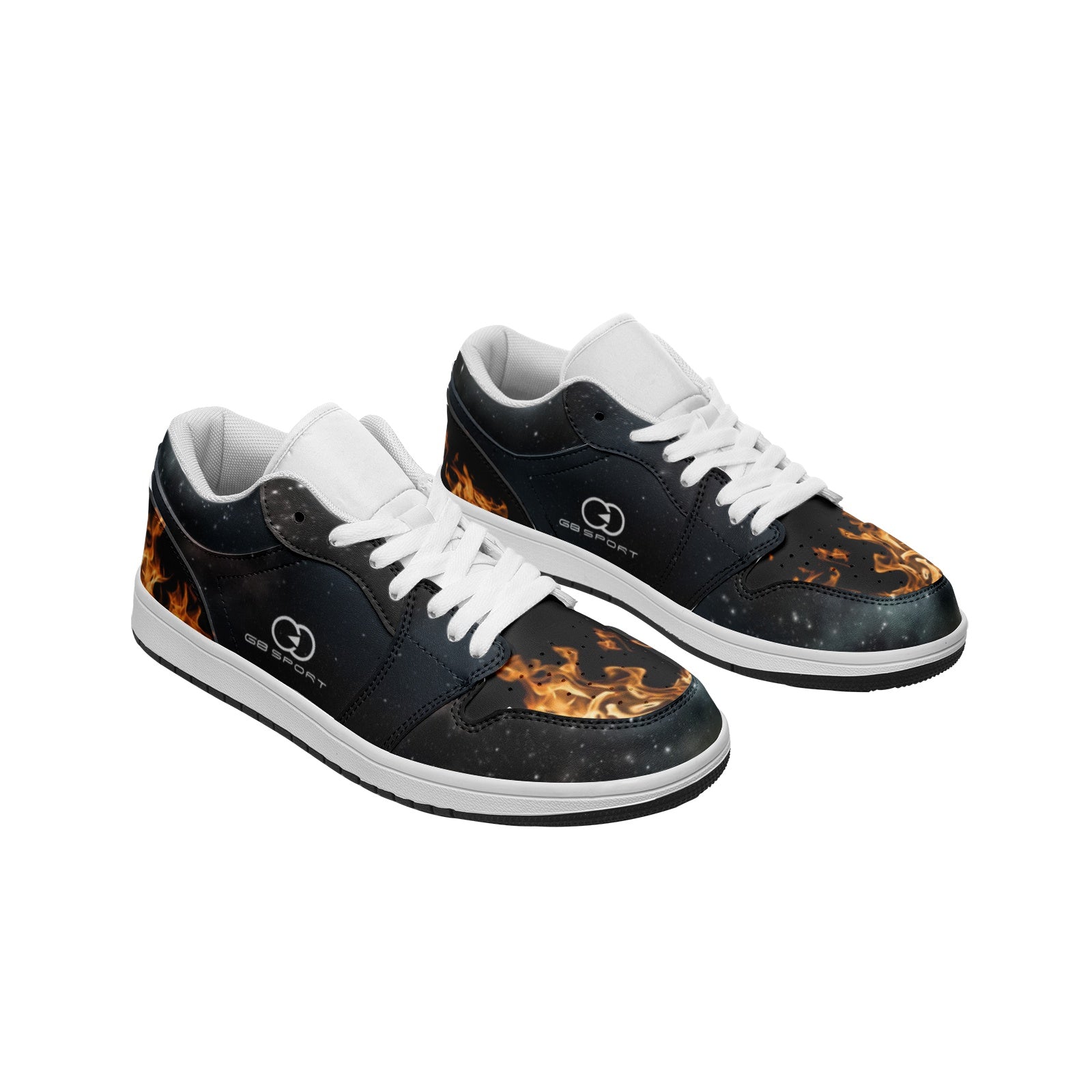 Stary Night Firewall Design for Unisex Low Top Leather Sneakers