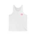 Minimalist Unisex Jersey Tank with Red Graphic | Casual Summer Wear
