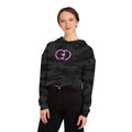 Women's Cropped Hoodie with Pink Loop Design - Stylish Casual Wear