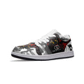 Black and White, Red Camo Printed Unisex Low Top Leather Sneakers