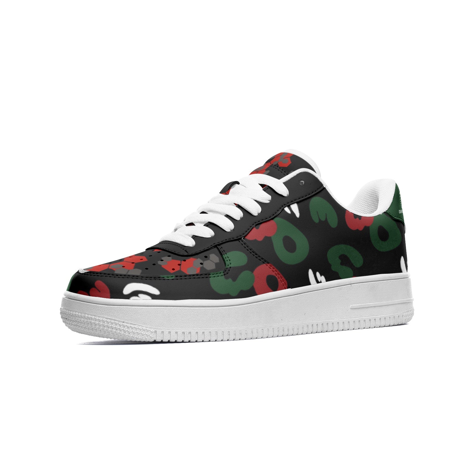 Comfort-driven, style-focused Black and Red Doted Unisex Low Top Leather Sneakers
