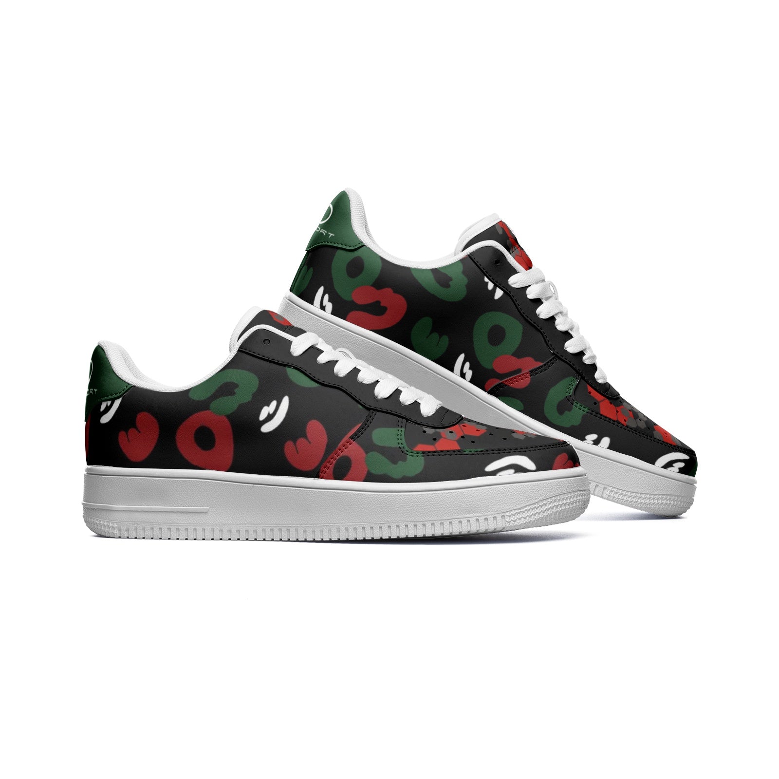 Comfort-driven, style-focused Black and Red Doted Unisex Low Top Leather Sneakers