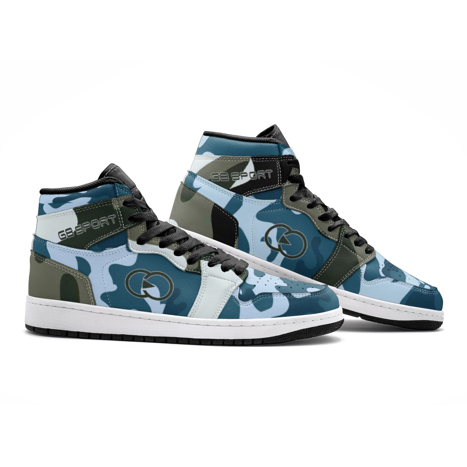 Step Into Streetwear Culture Gree and Blue, White Camo Unisex Sneaker TR