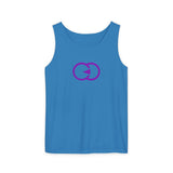 Casual Unisex Tank Top with Purple Design