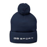 Cozy Pom-Pom Knit Cap with Embroidery for Winter Style