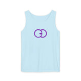 Casual Unisex Tank Top with Purple Design