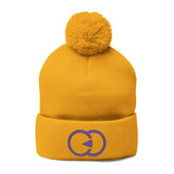 Cozy Pom-Pom Knit Cap with Custom Embroidery