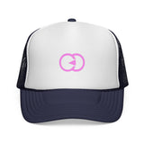 Stylish Pink Logo Trucker Cap - Perfect for Outdoor Adventures and Casual Days