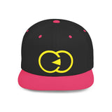 Vibrant Yellow Embroidered Flat Bill Snapback Hat - Stylish Urban Accessory