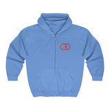 Unisex Heavy Blend Full Zip Hooded Sweatshirt with Dynamic Design – Perfect for Everyday Comfort and Style